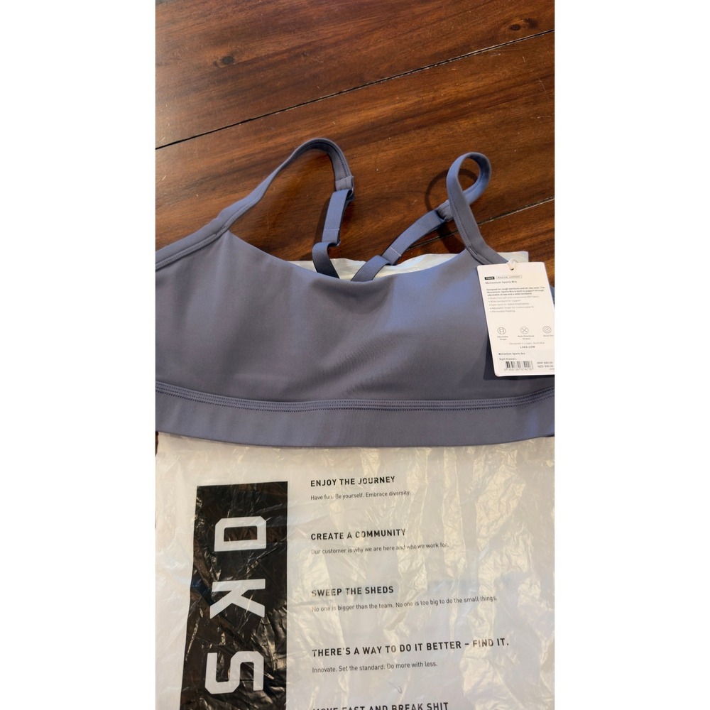 LSKD Momentum Sports Bra Night Shadow Medium Support Blue Size L NWT NEW